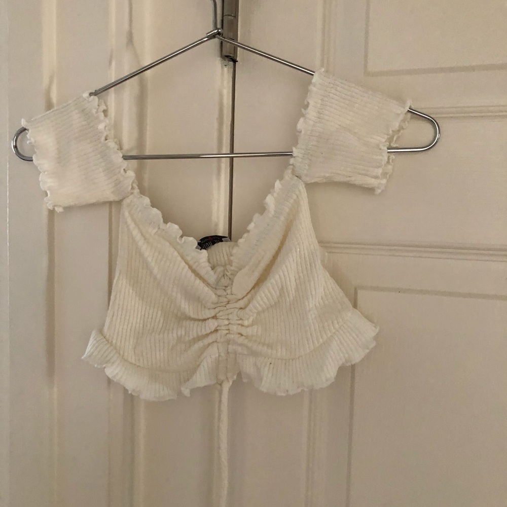 White off the shoulder shirt